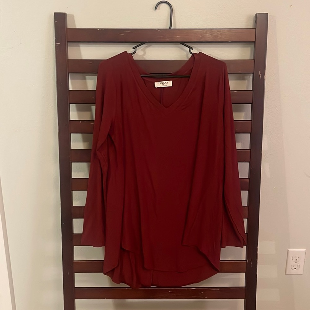 Zenana long sleeve V-neck